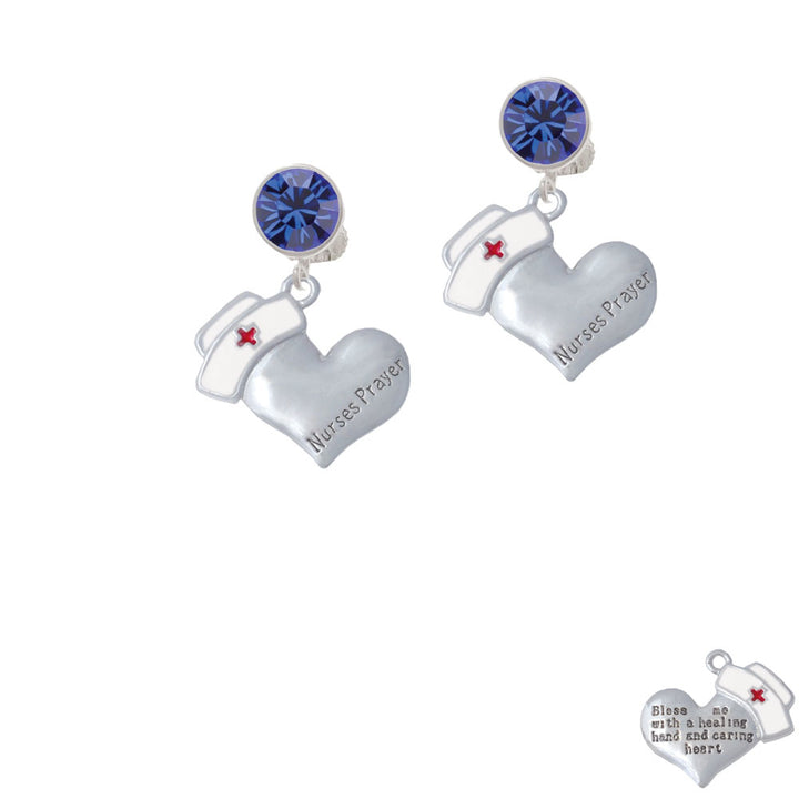 Nurses Prayer Heart - Healing Hand Crystal Clip On Earrings Image 7