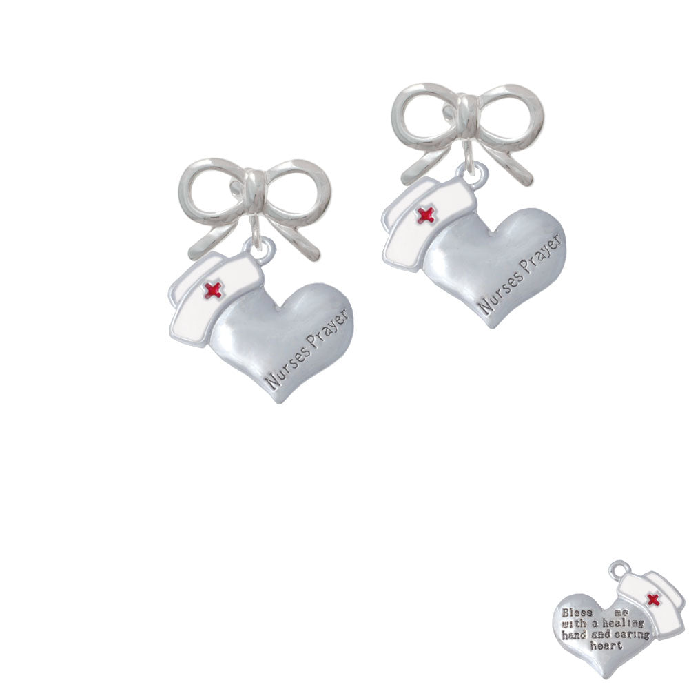 Nurses Prayer Heart - Healing Hand Crystal Clip On Earrings Image 9