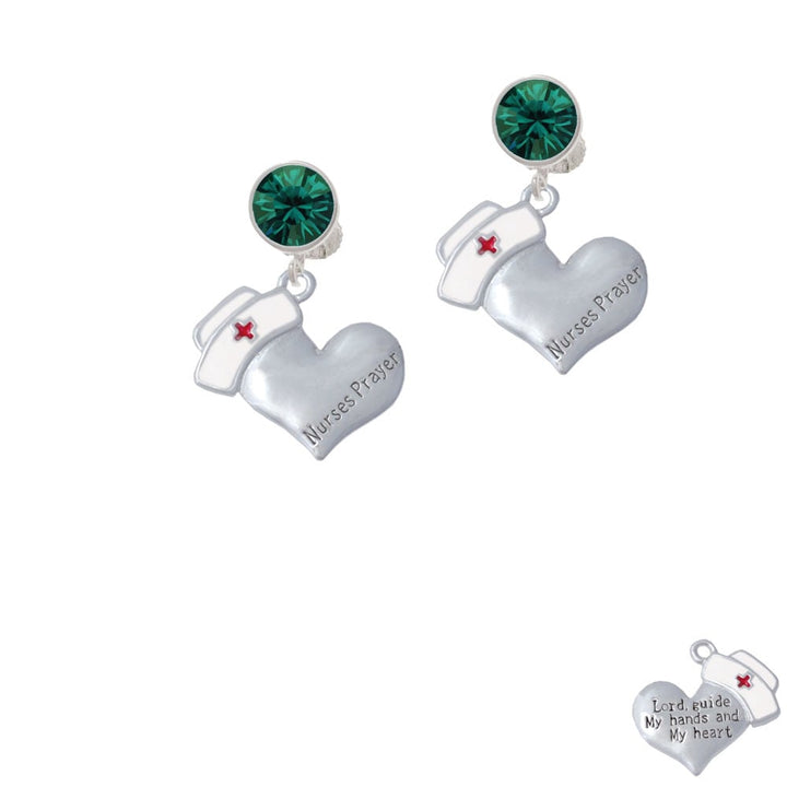 Nurses Prayer Heart - Lord Guide Crystal Clip On Earrings Image 1