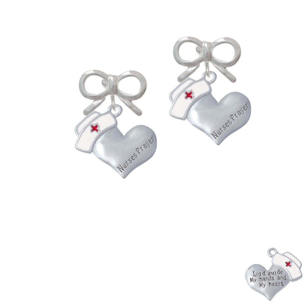 Nurses Prayer Heart - Lord Guide Crystal Clip On Earrings Image 9