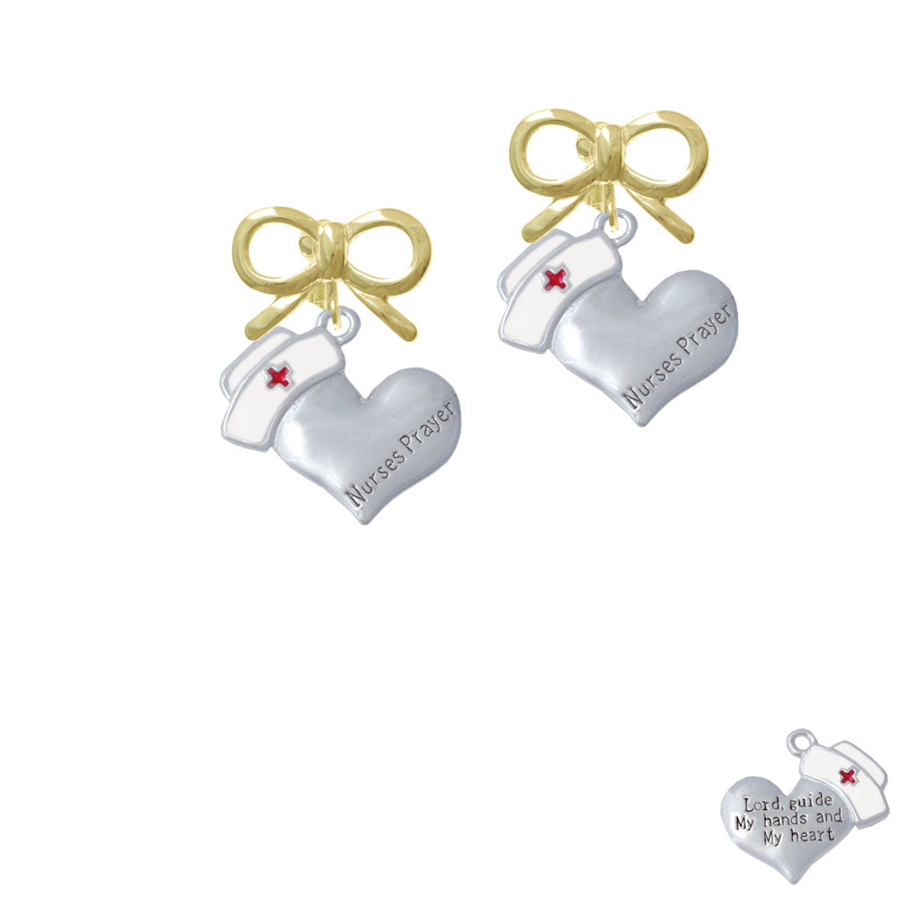 Nurses Prayer Heart - Lord Guide Crystal Clip On Earrings Image 10