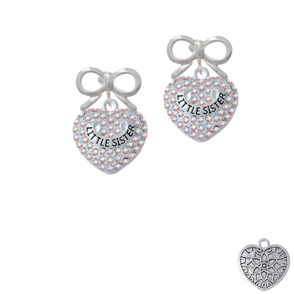 Little Sister on AB Crystal Heart Crystal Clip On Earrings Image 9