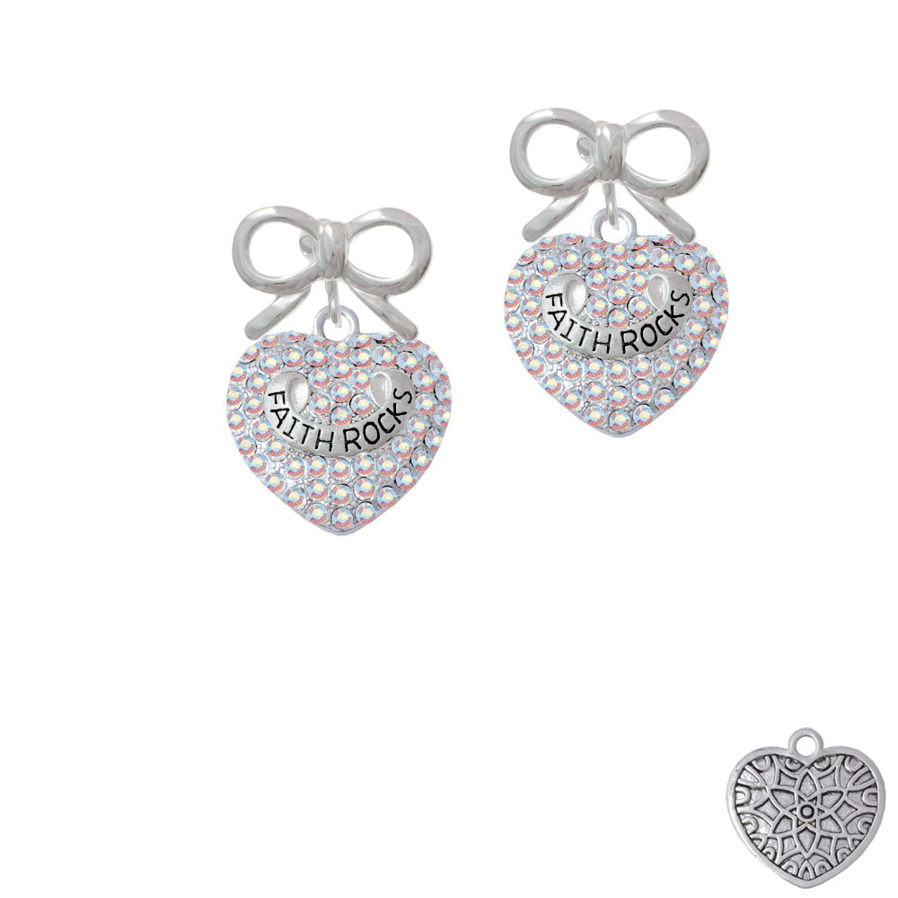 Faith Rocks on AB Crystal Heart Crystal Clip On Earrings Image 9