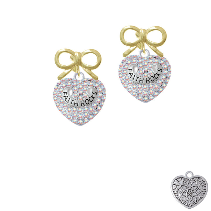 Faith Rocks on AB Crystal Heart Crystal Clip On Earrings Image 10