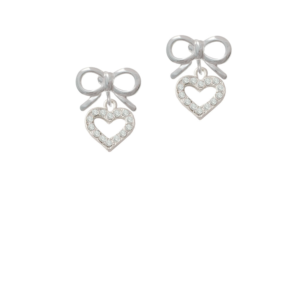 Crystal Open Heart Crystal Clip On Earrings Image 9