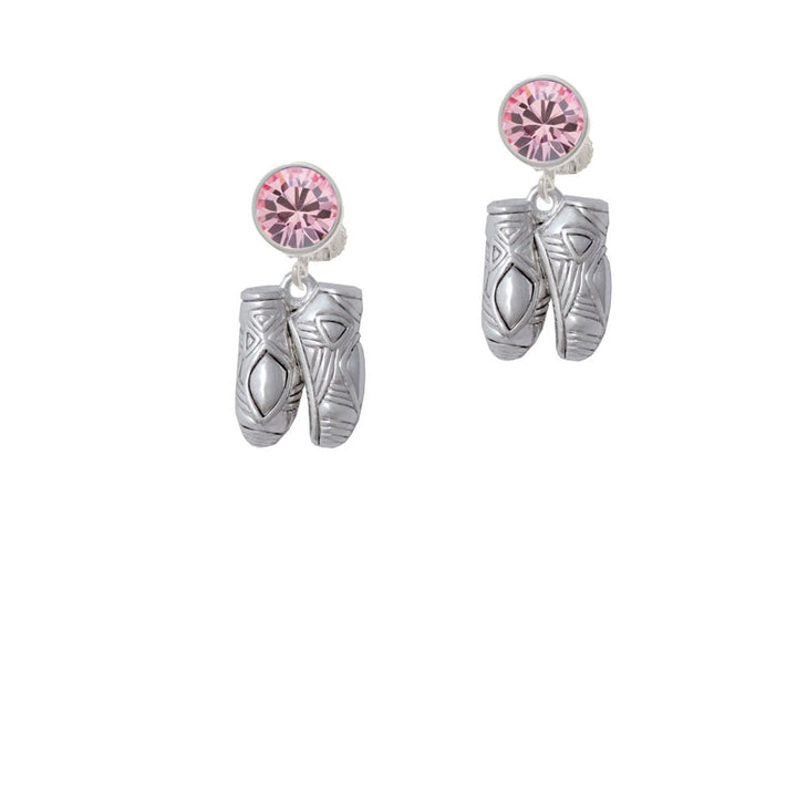 Large Ballet Slippers Crystal Clip On Earrings Image 4