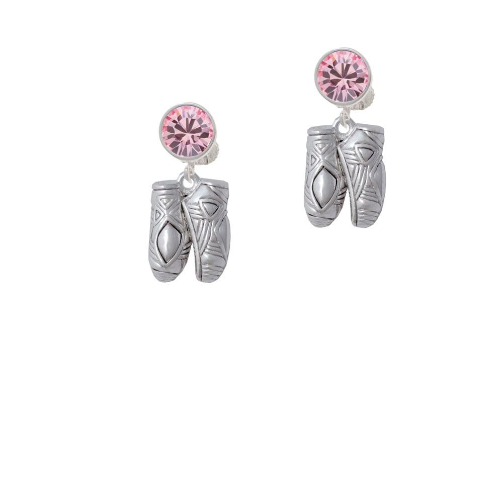 Large Ballet Slippers Crystal Clip On Earrings Image 1