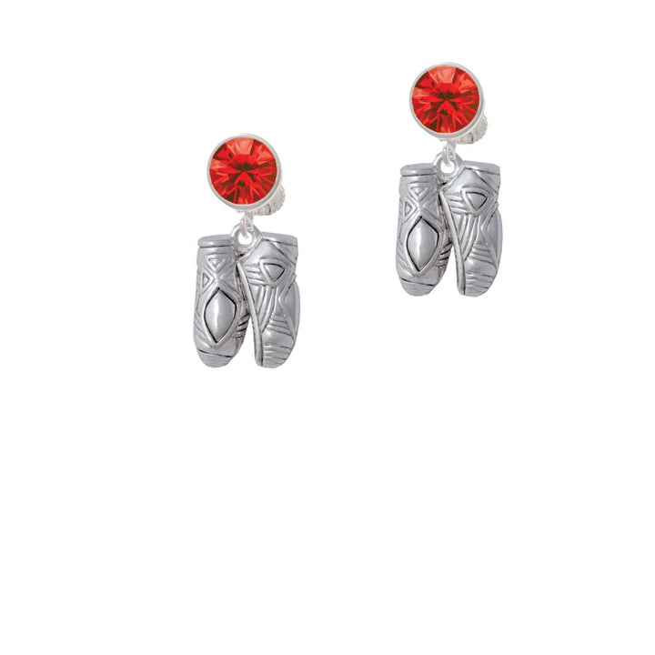 Large Ballet Slippers Crystal Clip On Earrings Image 1