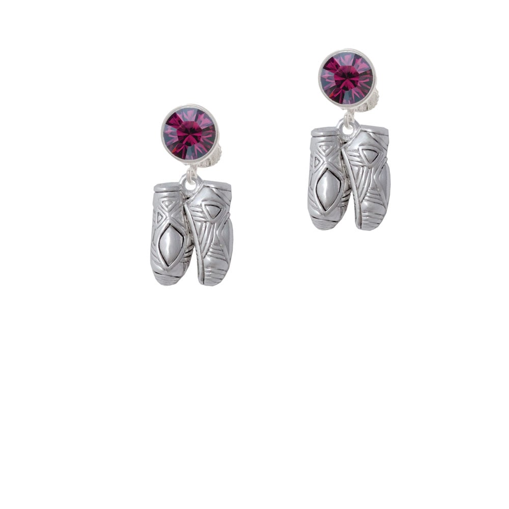 Large Ballet Slippers Crystal Clip On Earrings Image 8