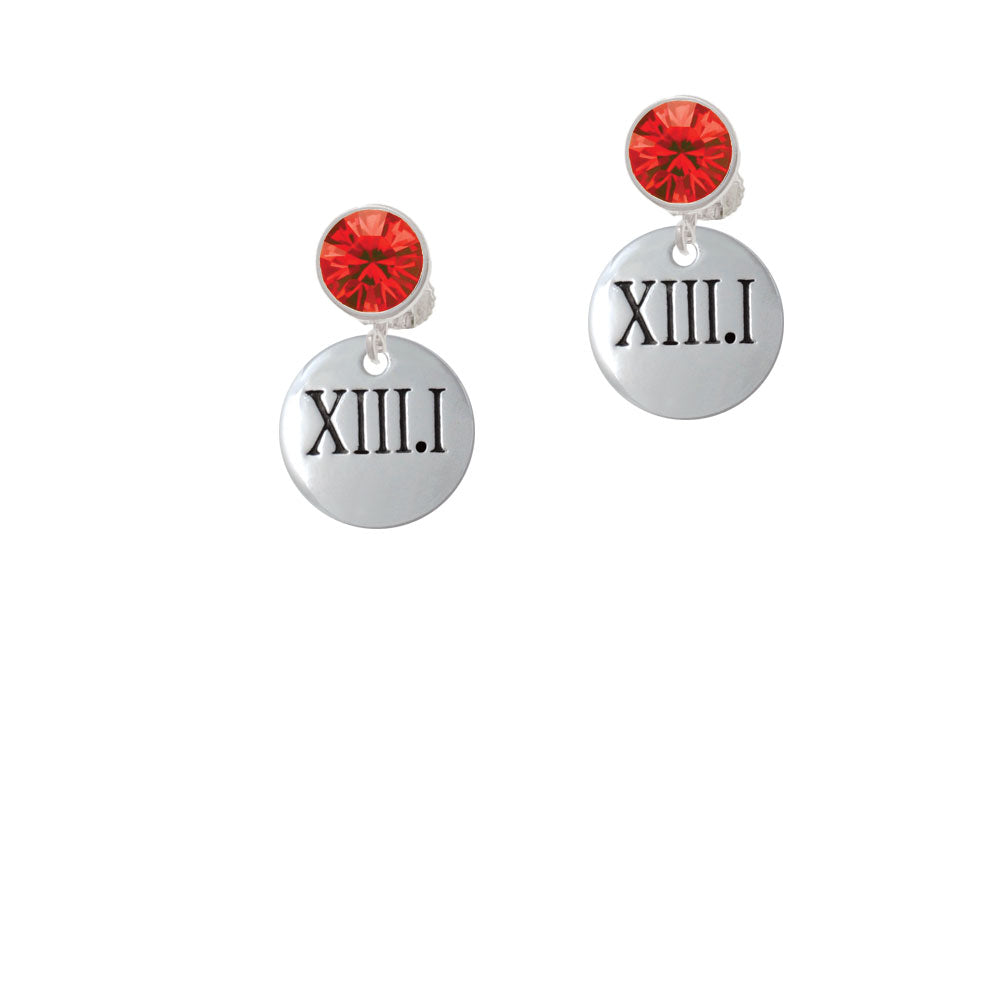 Half Marathon Roman Numeral Crystal Clip On Earrings Image 4