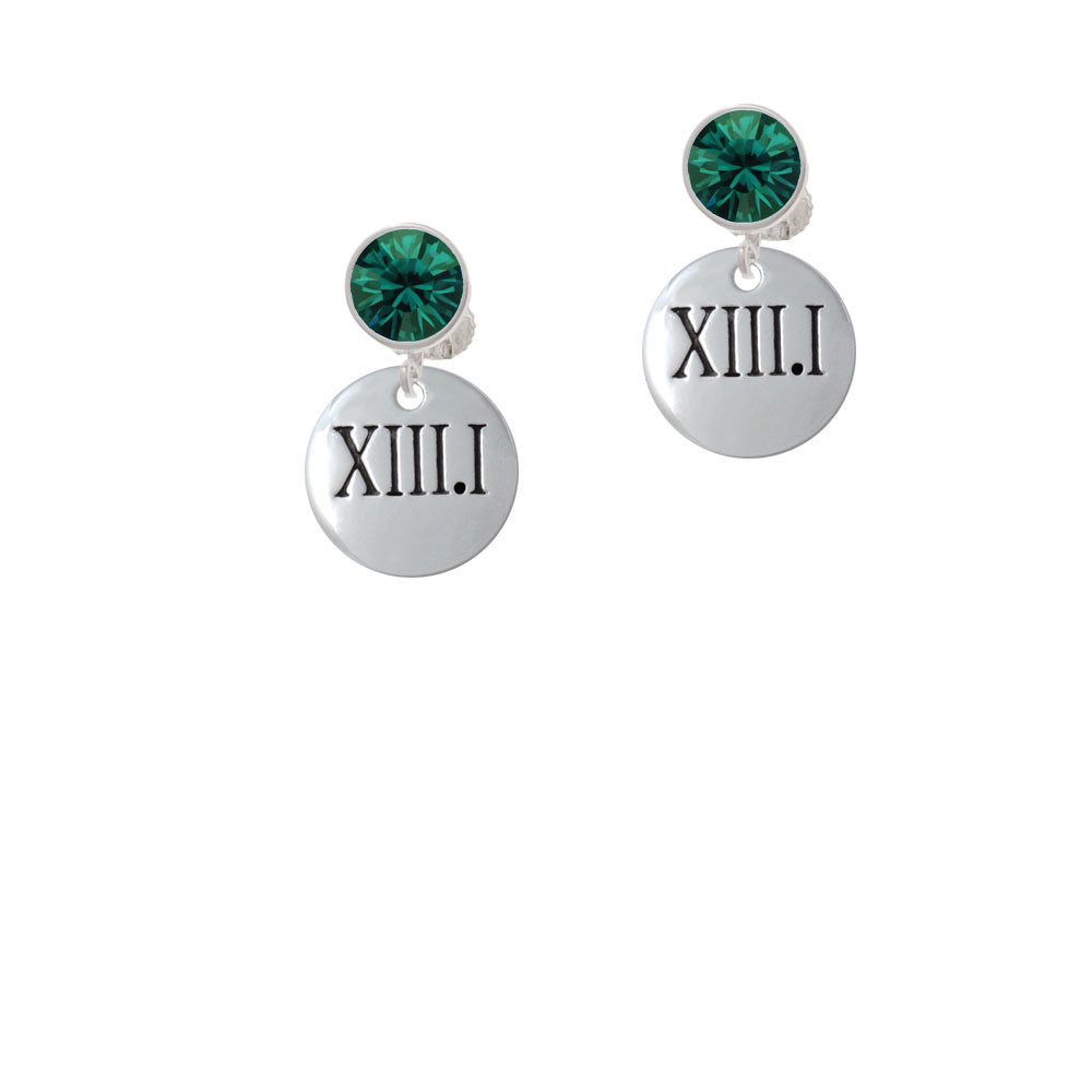 Half Marathon Roman Numeral Crystal Clip On Earrings Image 6