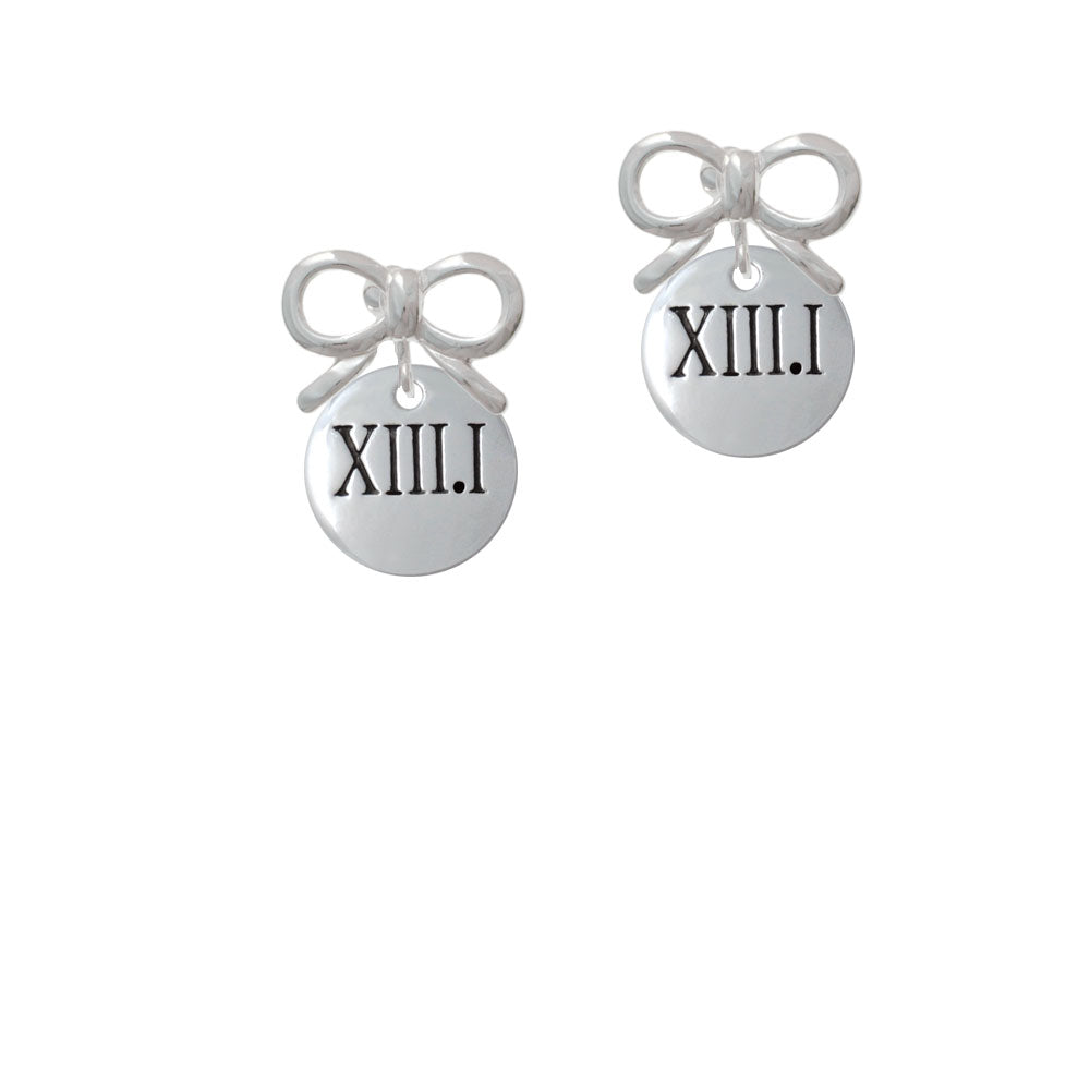 Half Marathon Roman Numeral Crystal Clip On Earrings Image 9