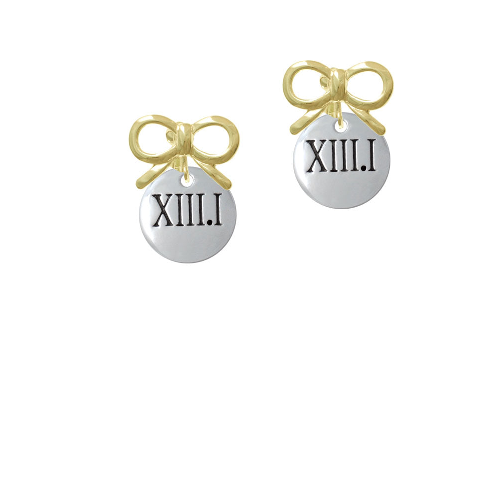 Half Marathon Roman Numeral Crystal Clip On Earrings Image 10