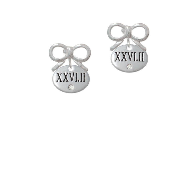 Marathon with Clear Crystal Roman Numeral Crystal Clip On Earrings Image 9