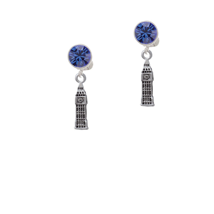 Londons Big Ben Clock Tower Crystal Clip On Earrings Image 7