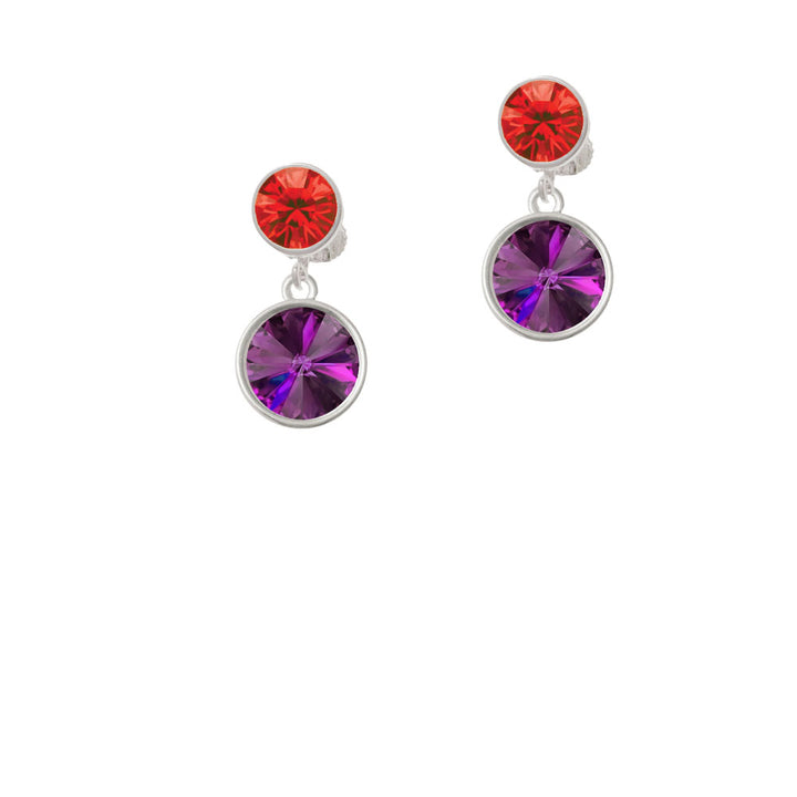 12mm Crystal Rivoli - Purple Crystal Clip On Earrings Image 4