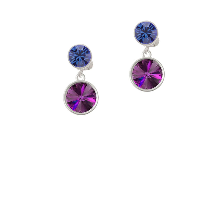 12mm Crystal Rivoli - Purple Crystal Clip On Earrings Image 7