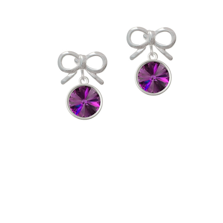 12mm Crystal Rivoli - Purple Crystal Clip On Earrings Image 9