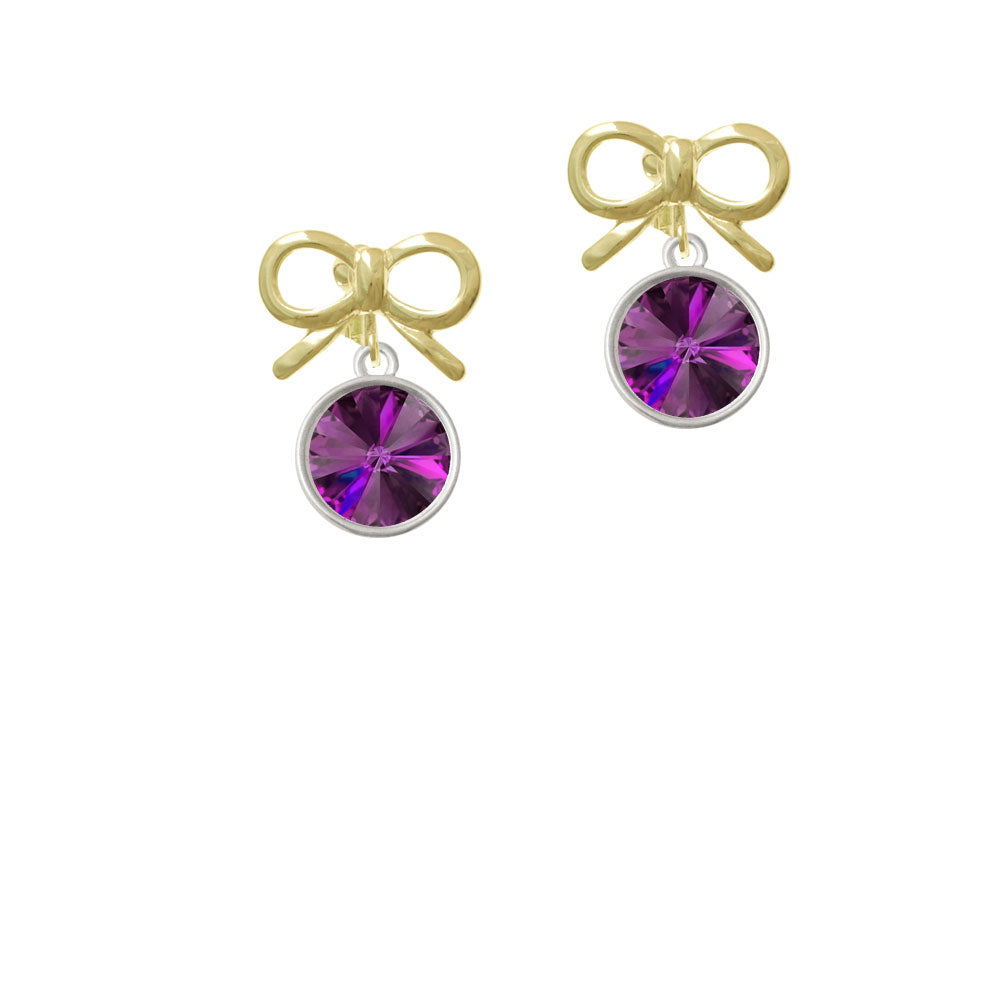 12mm Crystal Rivoli - Purple Crystal Clip On Earrings Image 10