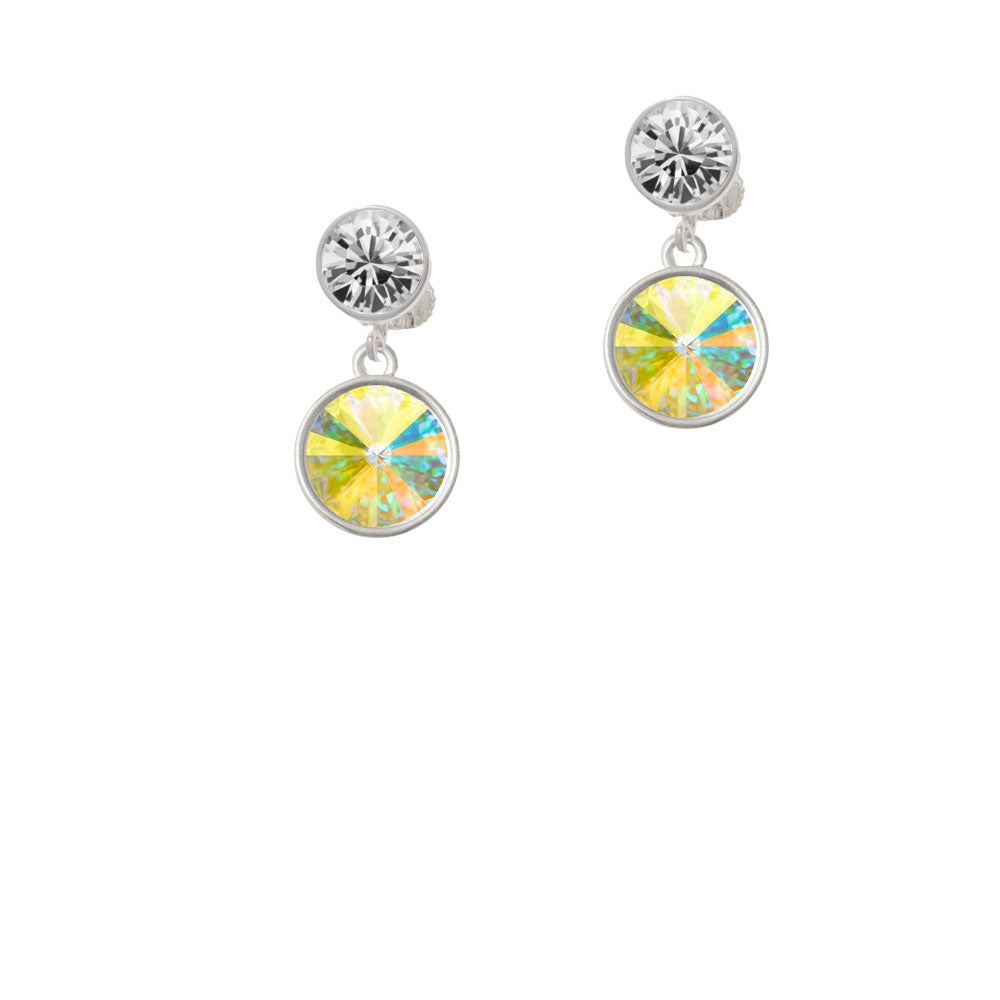 12mm Crystal Rivoli - Clear AB Crystal Clip On Earrings Image 2