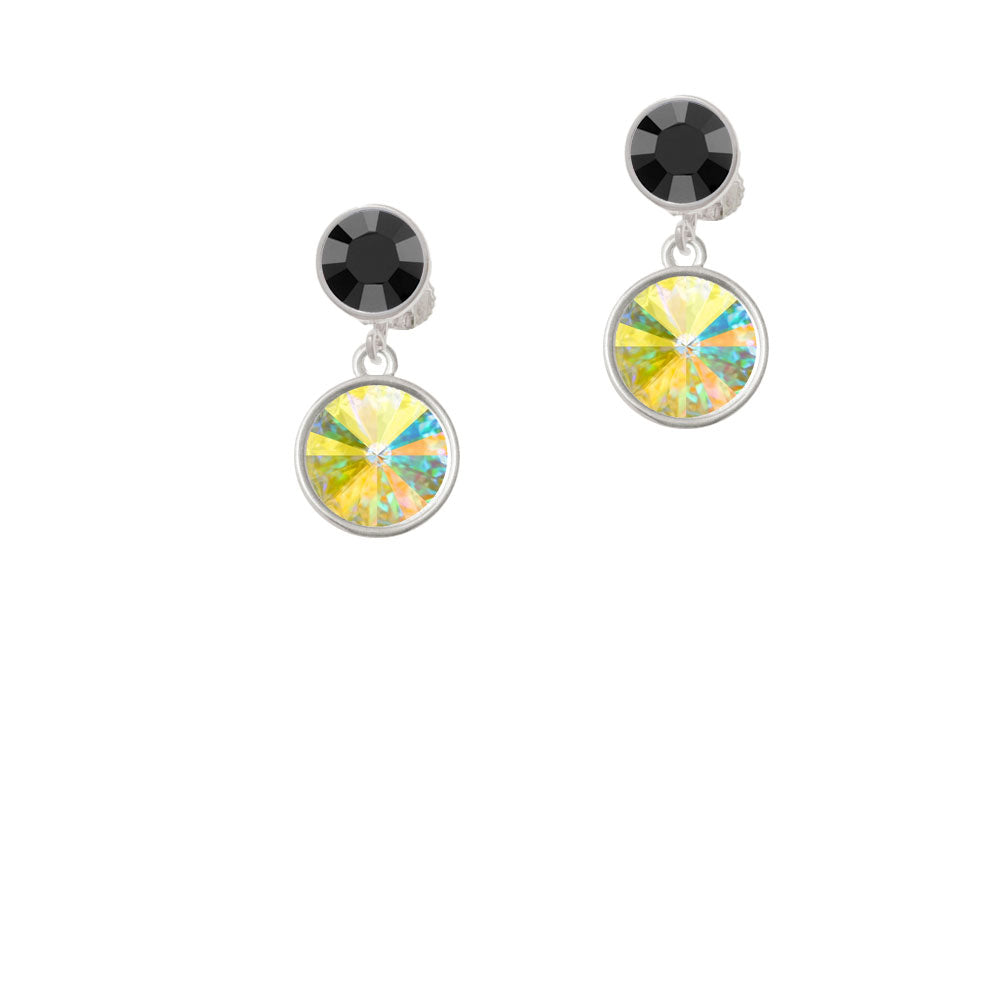 12mm Crystal Rivoli - Clear AB Crystal Clip On Earrings Image 3