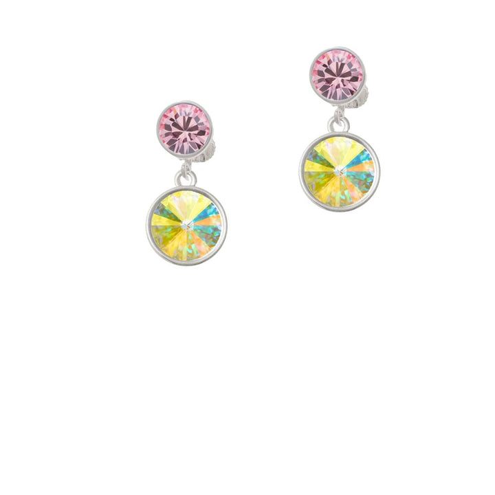 12mm Crystal Rivoli - Clear AB Crystal Clip On Earrings Image 1