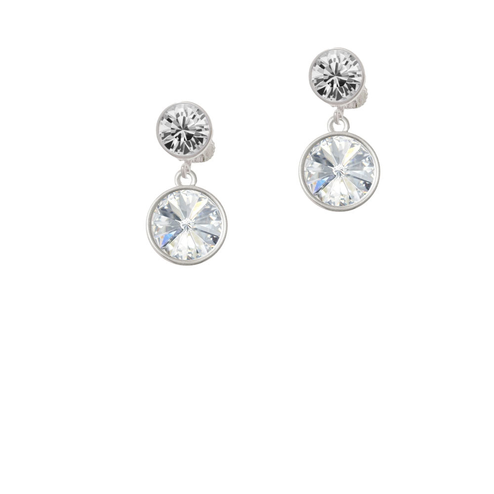 12mm Crystal Rivoli - Clear Crystal Clip On Earrings Image 2