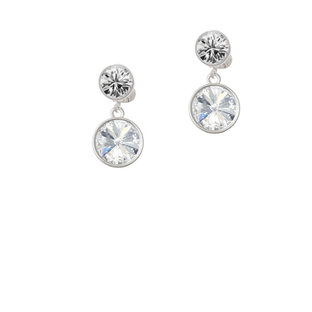 12mm Crystal Rivoli - Clear Crystal Clip On Earrings Image 1