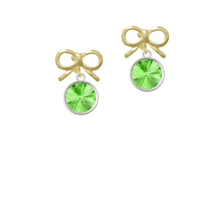 12mm Crystal Rivoli - Lime Green Crystal Clip On Earrings Image 10