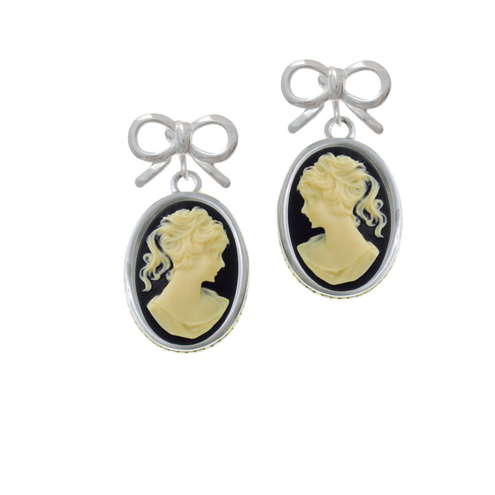 Oval - Black Cameo - Crystal Clip On Earrings Image 9