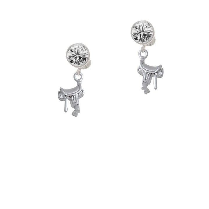 English Saddle Crystal Clip On Earrings Image 1