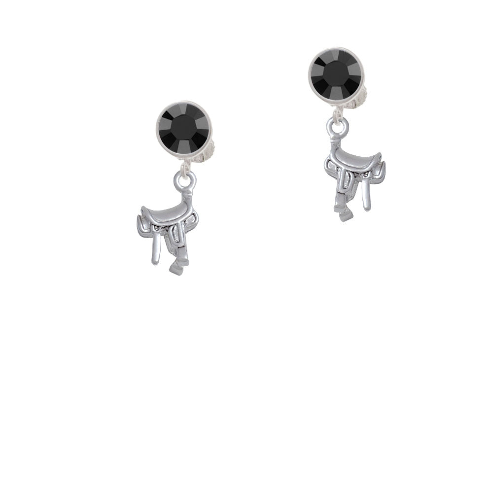 English Saddle Crystal Clip On Earrings Image 3