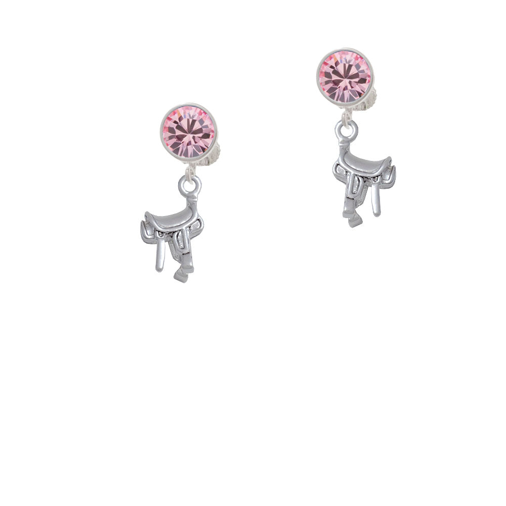 English Saddle Crystal Clip On Earrings Image 4