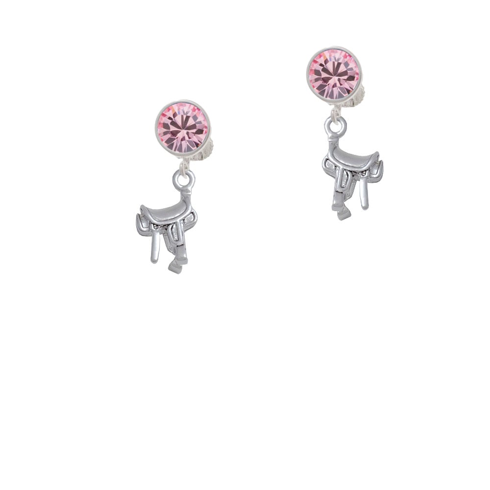 English Saddle Crystal Clip On Earrings Image 1