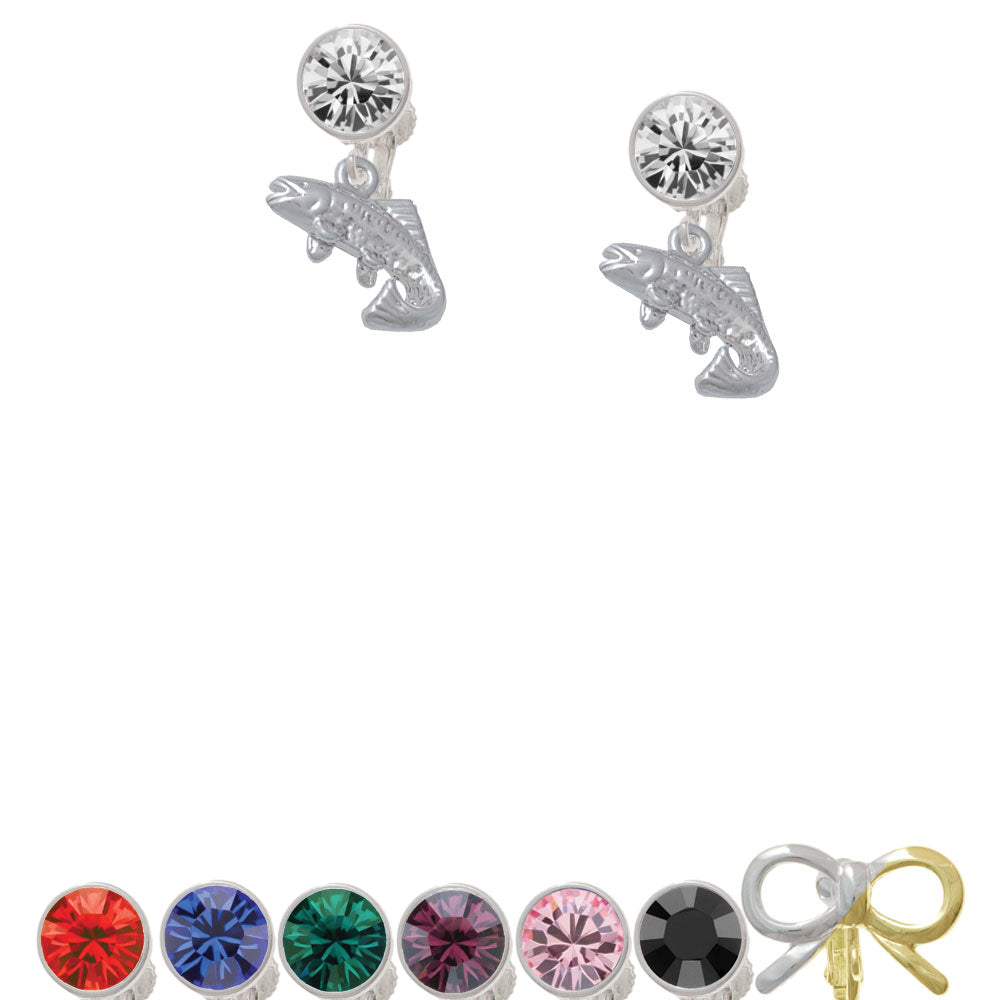 Jumping Trout Crystal Clip On Earrings Image 1