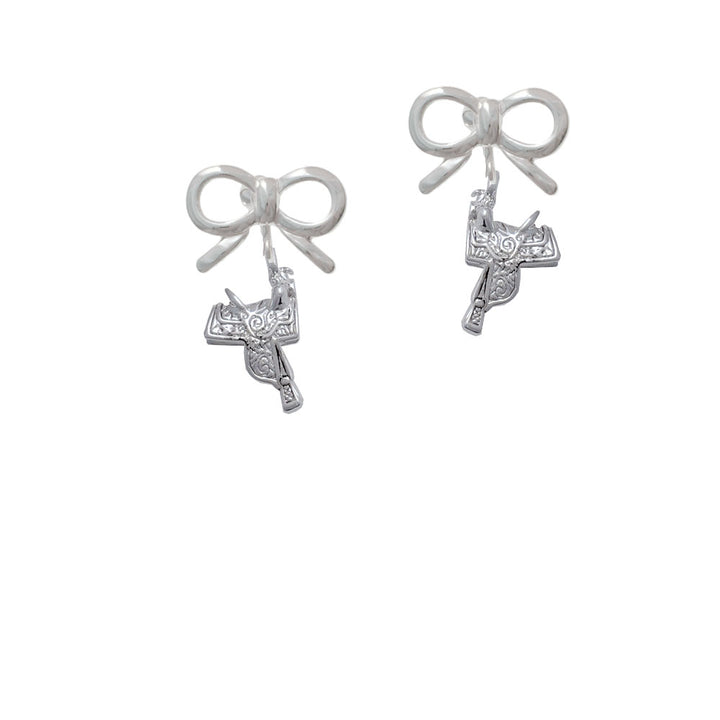 Western Saddle Crystal Clip On Earrings Image 9