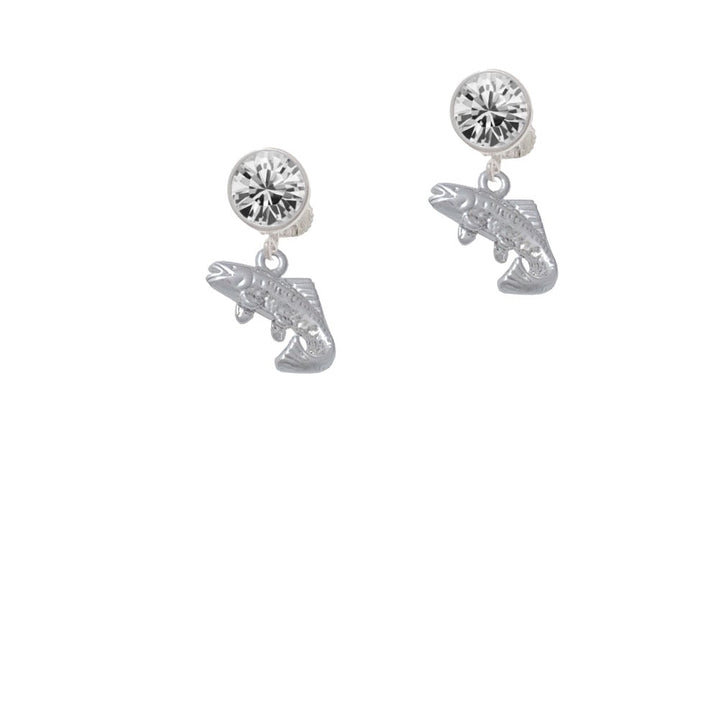 Jumping Trout Crystal Clip On Earrings Image 1