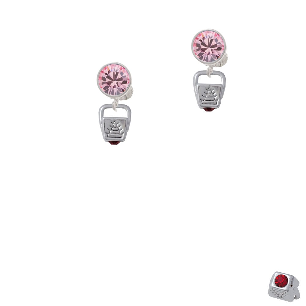 Chinese Take Out Box with Crystal Crystal Clip On Earrings Image 1