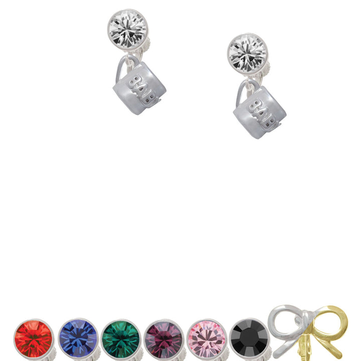 Baby Cup with Crystal Crystal Clip On Earrings Image 1