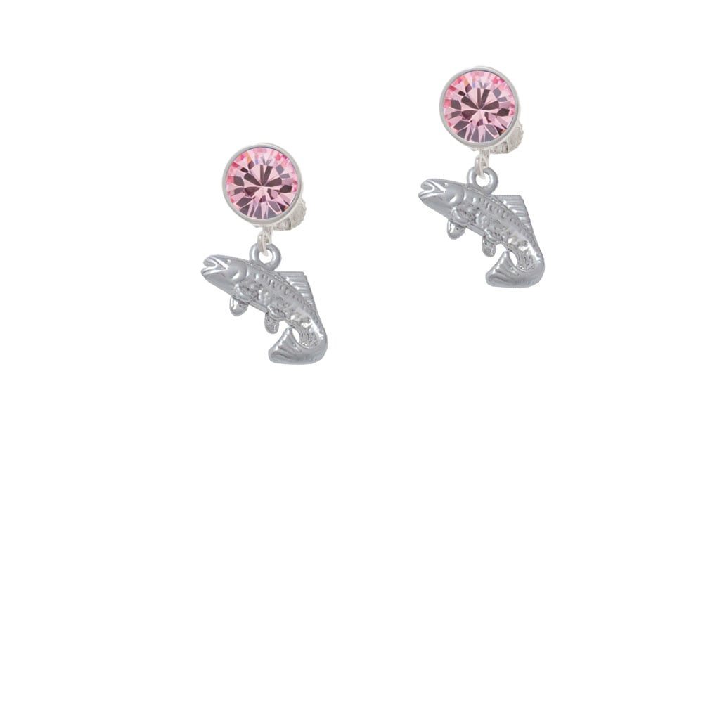 Jumping Trout Crystal Clip On Earrings Image 4