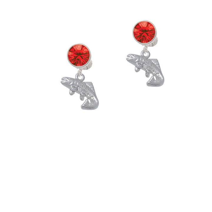 Jumping Trout Crystal Clip On Earrings Image 4