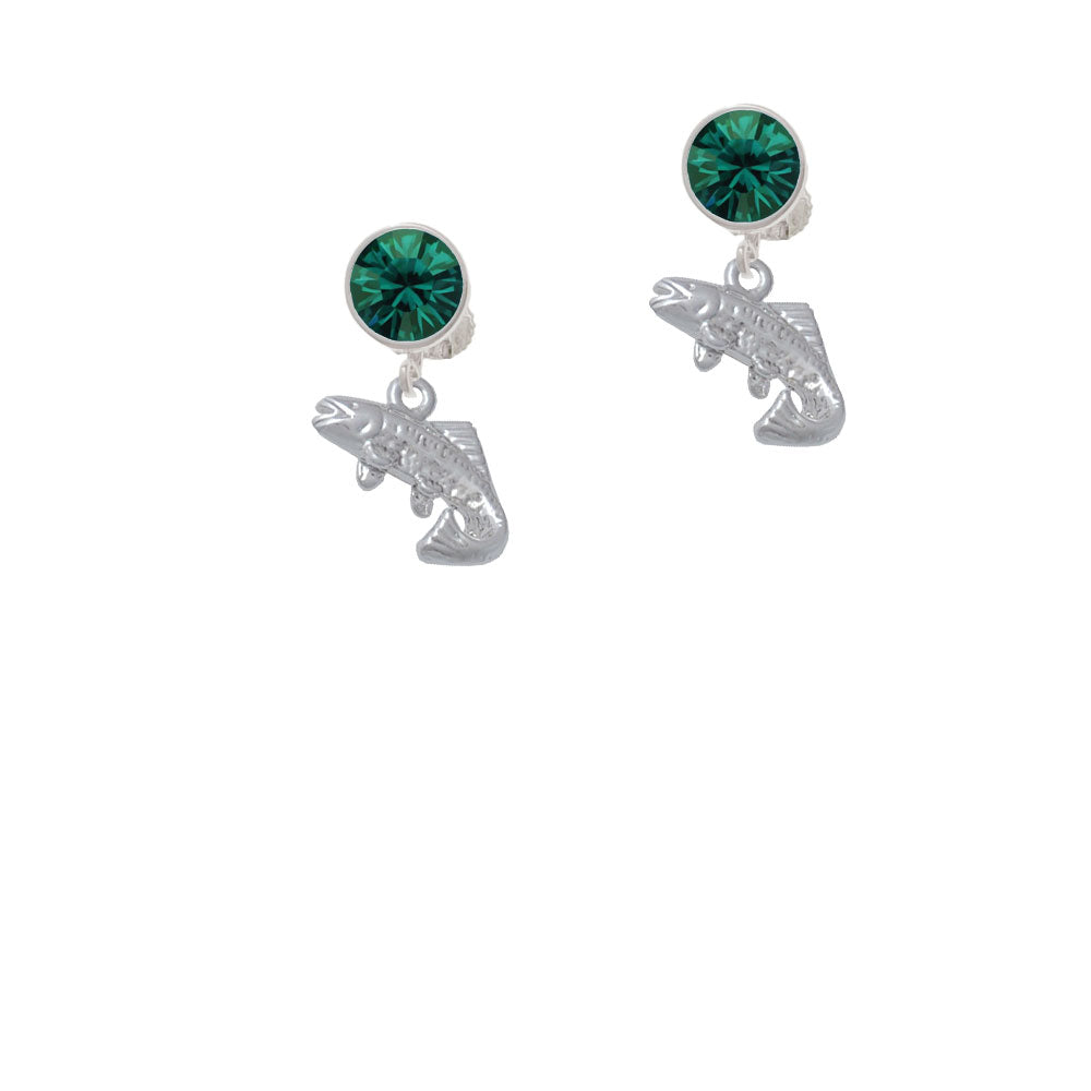 Jumping Trout Crystal Clip On Earrings Image 6