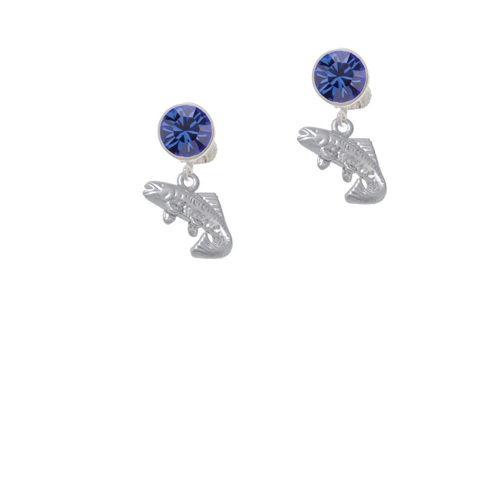 Jumping Trout Crystal Clip On Earrings Image 7