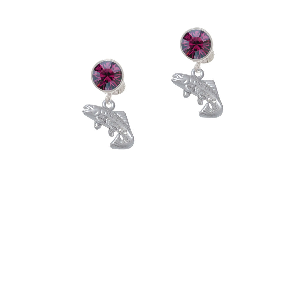 Jumping Trout Crystal Clip On Earrings Image 8