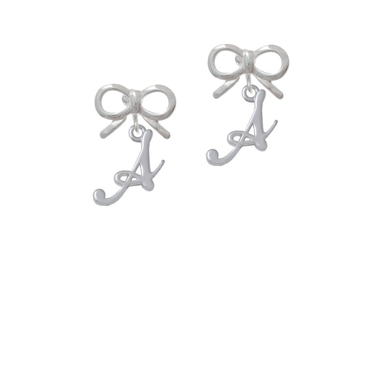 Small Gelato Script Initial - A - Crystal Clip On Earrings Image 9