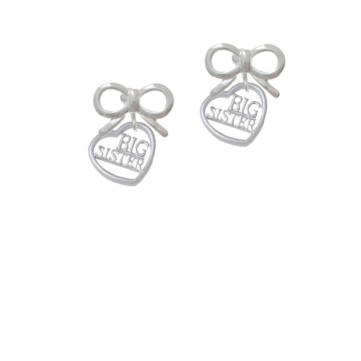 Big Sister in Open Heart - 5/8 Crystal Clip On Earrings Image 9