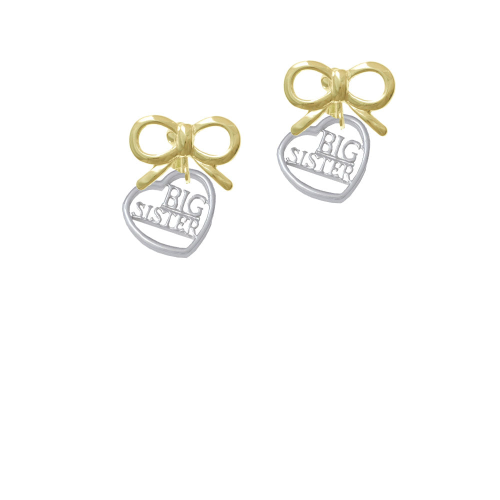 Big Sister in Open Heart - 5/8 Crystal Clip On Earrings Image 10