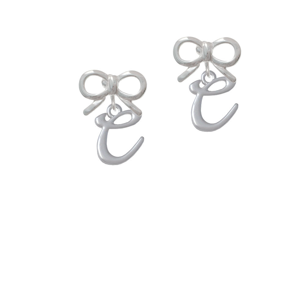 Small Gelato Script Initial - C - Crystal Clip On Earrings Image 9