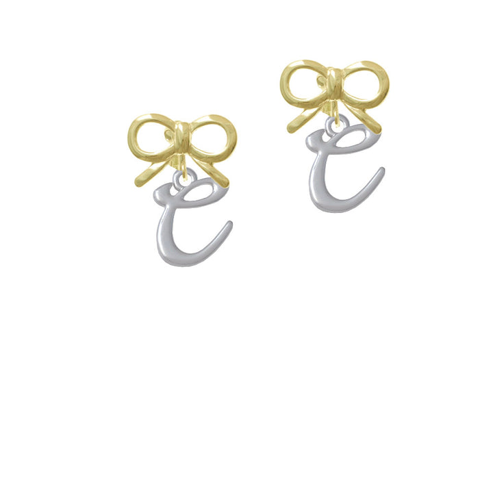 Small Gelato Script Initial - C - Crystal Clip On Earrings Image 10