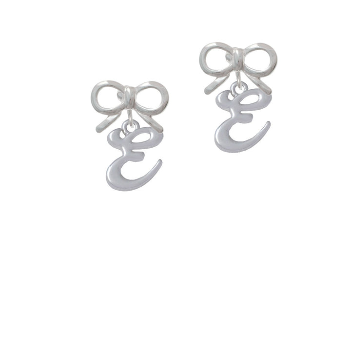 Small Gelato Script Initial - E - Crystal Clip On Earrings Image 9